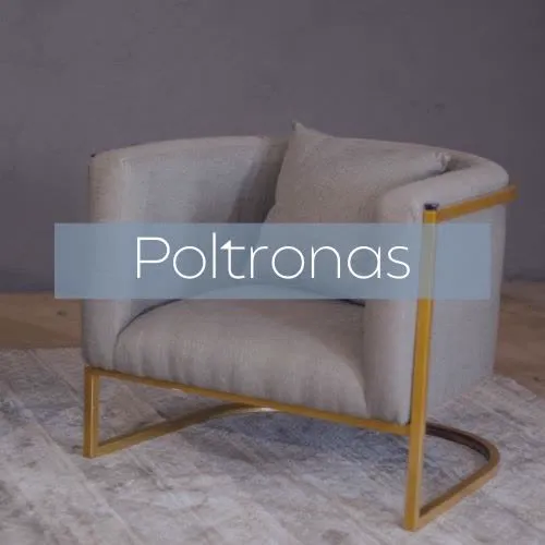 Poltrona off-white com base dourada